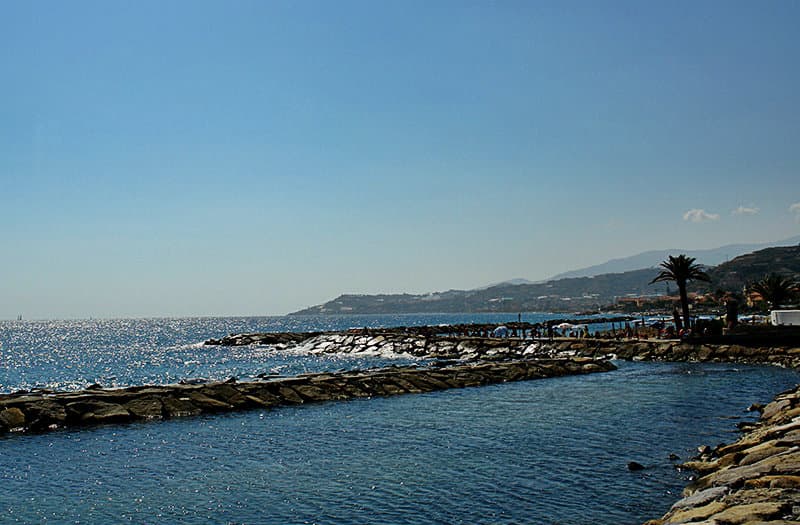Uitzicht op zee in Santo Stefano al Mare