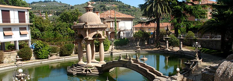 Een mooie fontein in Villa Grock, Imperia